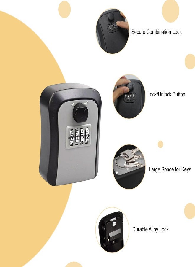 oddpod™ Plastic Combination Key Safe/Key Safe Lock Box Outdoor Storage Box with Code Combination Password Security Lock CH-886 (Black) - Image 4